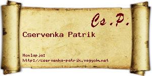 Cservenka Patrik névjegykártya
