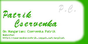 patrik cservenka business card